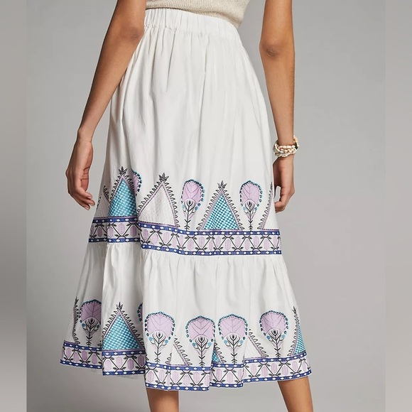 Anthropologie Magda Embroidered Midi Skirt - Picture 4 of 9
